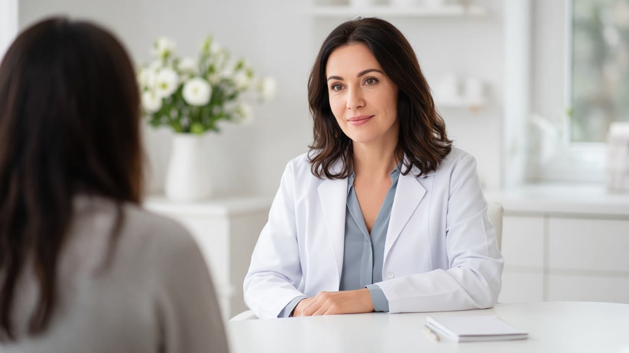 Physician in consultation with a patient