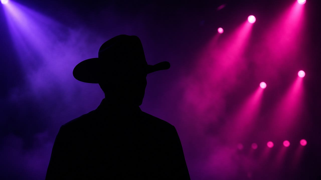 LUNA silhouette against stage lights